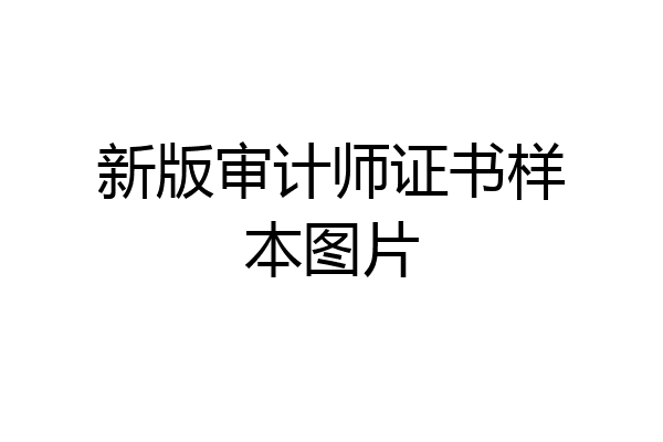 新版审计师证书样本图片