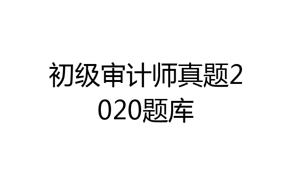初级审计师真题2020题库