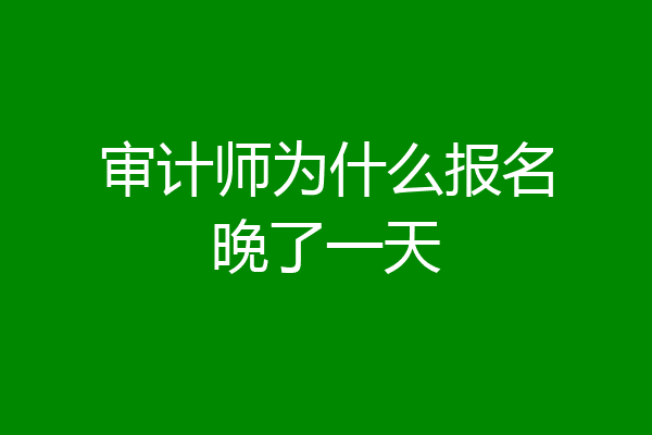 审计师为什么报名晚了一天