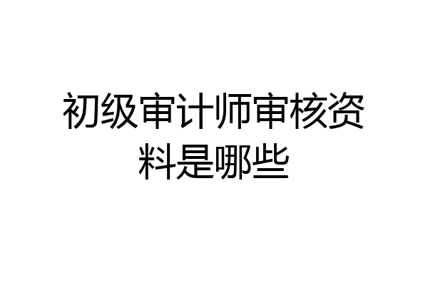 初级审计师审核资料是哪些