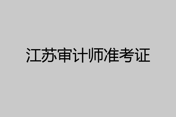 江苏审计师准考证