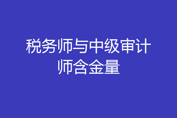 税务师与中级审计师含金量