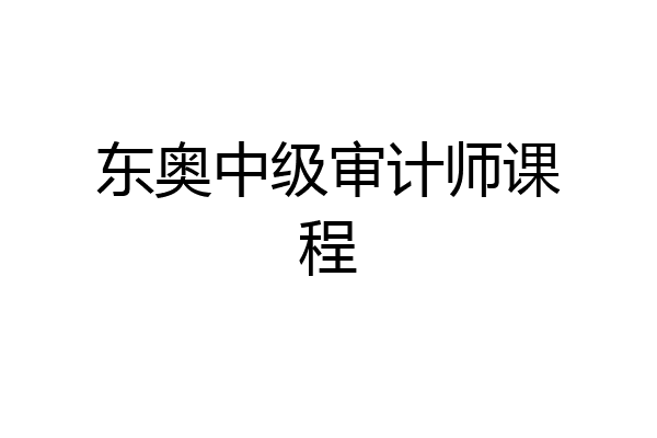 东奥中级审计师课程