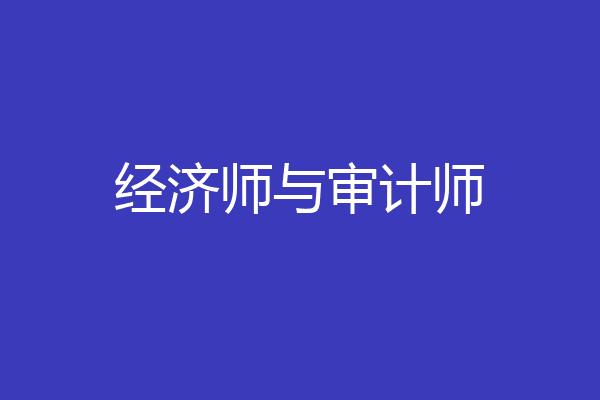 经济师与审计师