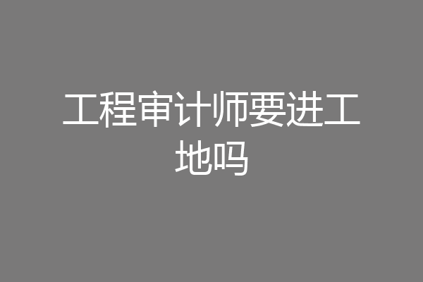工程审计师要进工地吗