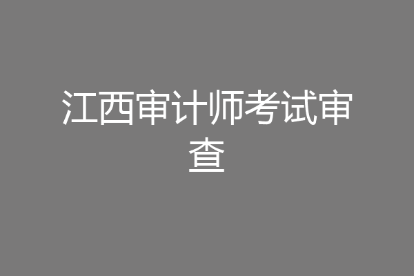 江西审计师考试审查
