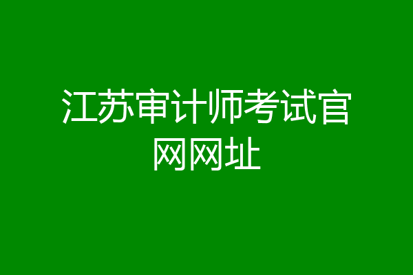 江苏审计师考试官网网址