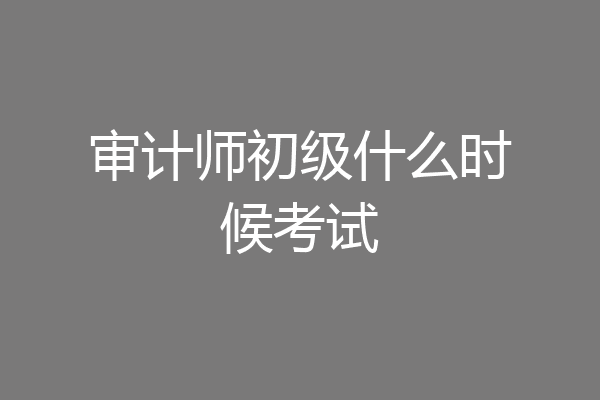 审计师初级什么时候考试