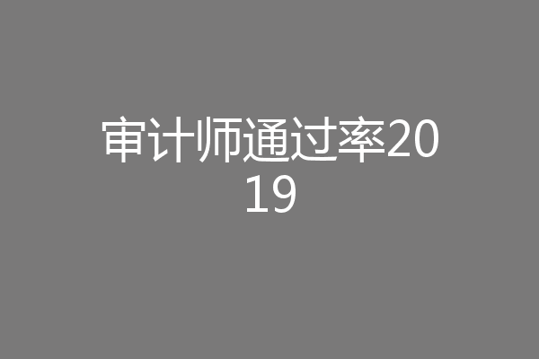 审计师通过率2019