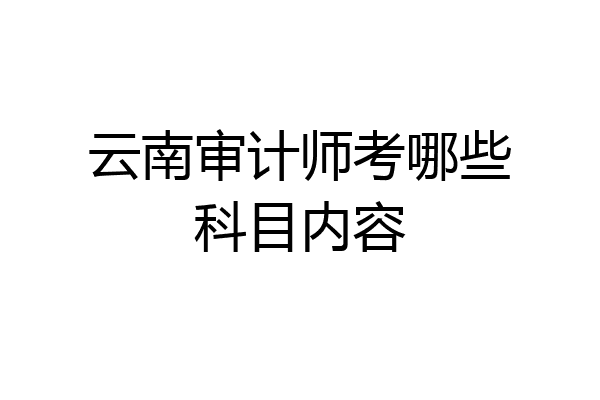 云南审计师考哪些科目内容