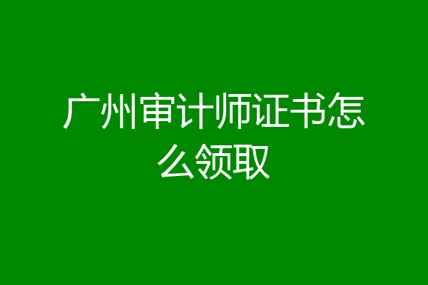 广州审计师证书怎么领取