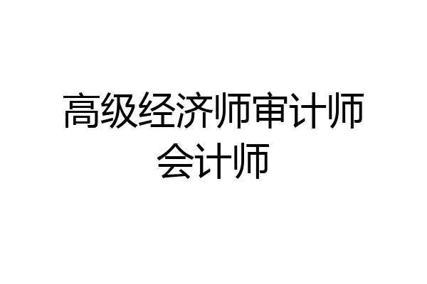 高级经济师审计师会计师