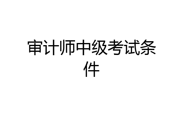 审计师中级考试条件