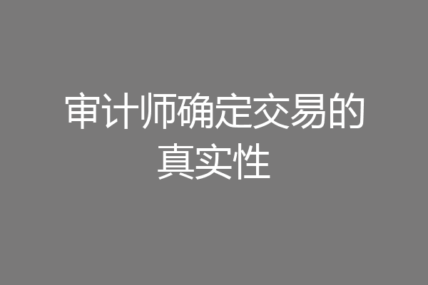 审计师确定交易的真实性