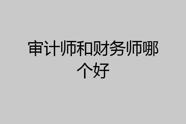 审计师和财务师哪个好