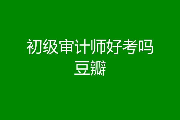 初级审计师好考吗豆瓣