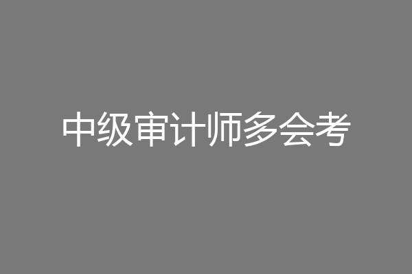 中级审计师多会考