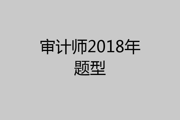 审计师2018年题型