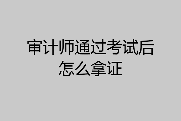 审计师通过考试后怎么拿证