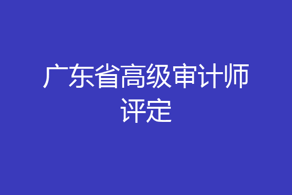 广东省高级审计师评定