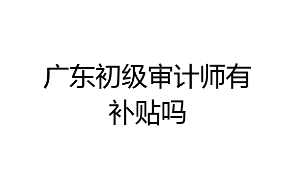 广东初级审计师有补贴吗