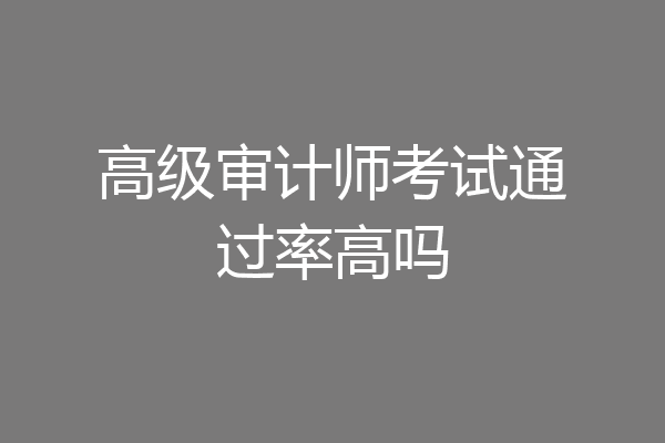 高级审计师考试通过率高吗