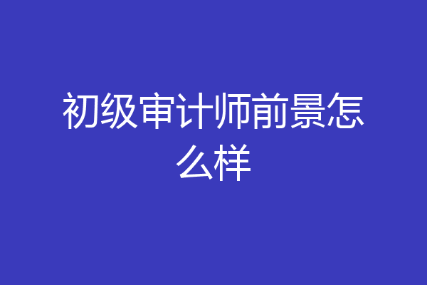 初级审计师前景怎么样