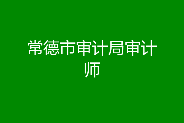 常德市审计局审计师