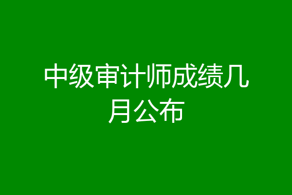 中级审计师成绩几月公布