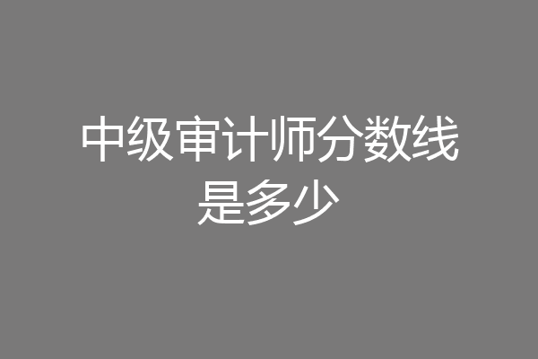 中级审计师分数线是多少
