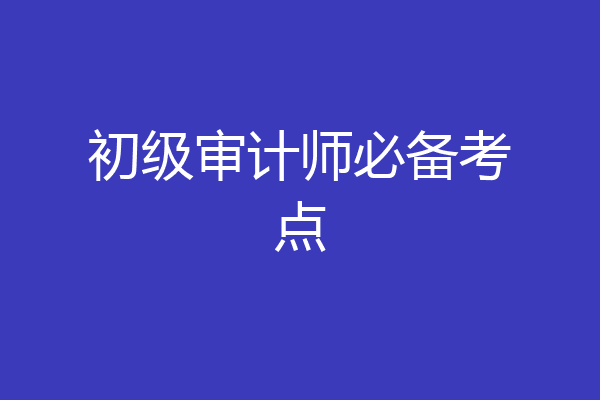 初级审计师必备考点