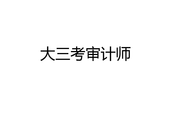 大三考审计师