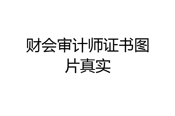 财会审计师证书图片真实