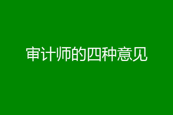 审计师的四种意见