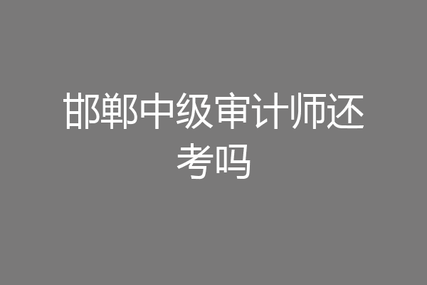 邯郸中级审计师还考吗