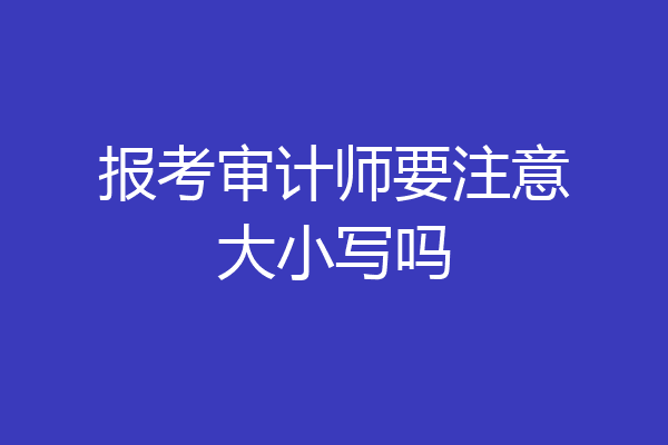 报考审计师要注意大小写吗
