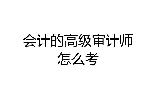 会计的高级审计师怎么考