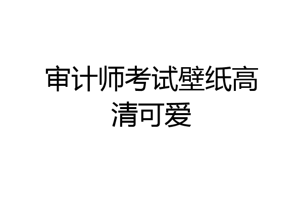 审计师考试壁纸高清可爱