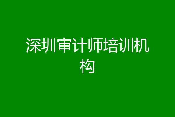 深圳审计师培训机构