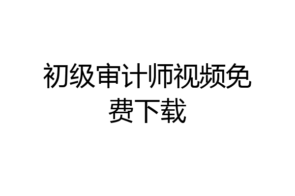 初级审计师视频免费下载