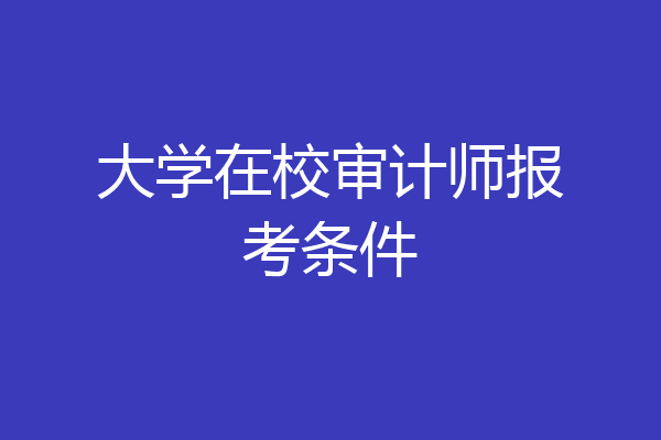 大学在校审计师报考条件