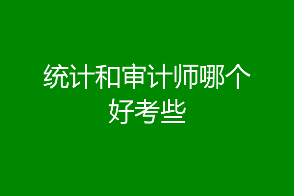 统计和审计师哪个好考些
