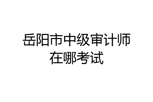 岳阳市中级审计师在哪考试