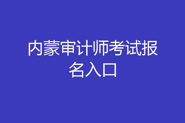 内蒙审计师考试报名入口
