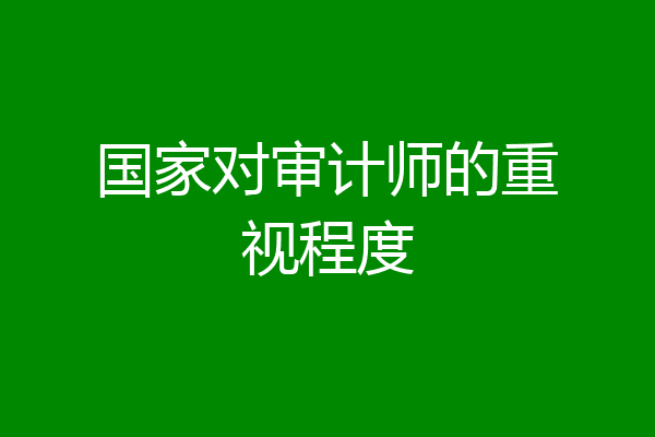 国家对审计师的重视程度