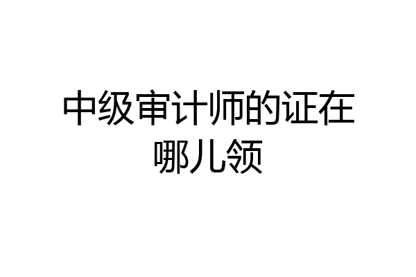 中级审计师的证在哪儿领