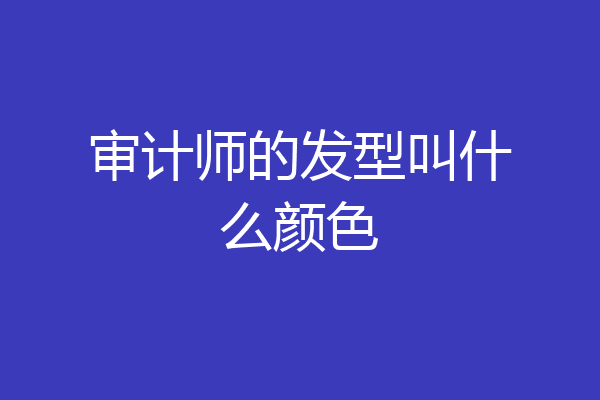 审计师的发型叫什么颜色