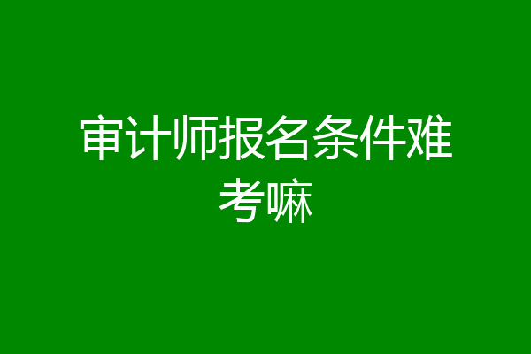 审计师报名条件难考嘛