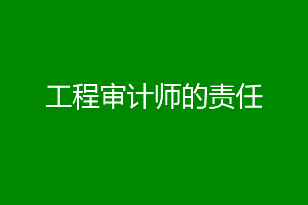 工程审计师的责任