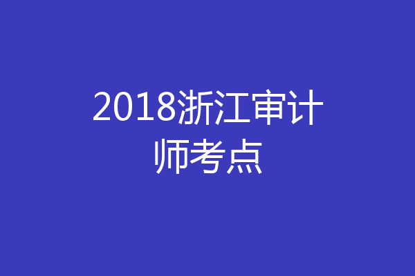 2018浙江审计师考点